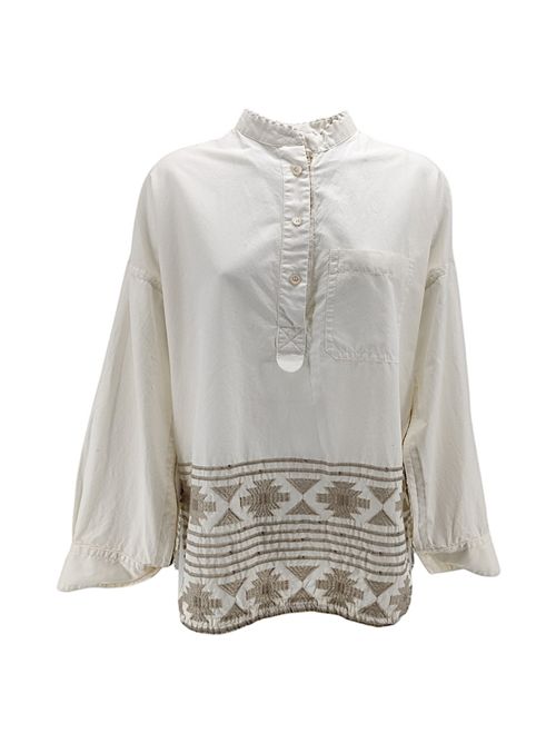 Camicia donna avorio over coreana con ricami e paillettes Bazar deluxe | S999-2500250